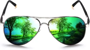 ROCKNIGHT Polarized Aviator Sunglasses for Men Women Metal Flat Top Sunglasses lightweight Driving UV400 Outdoor 58mm