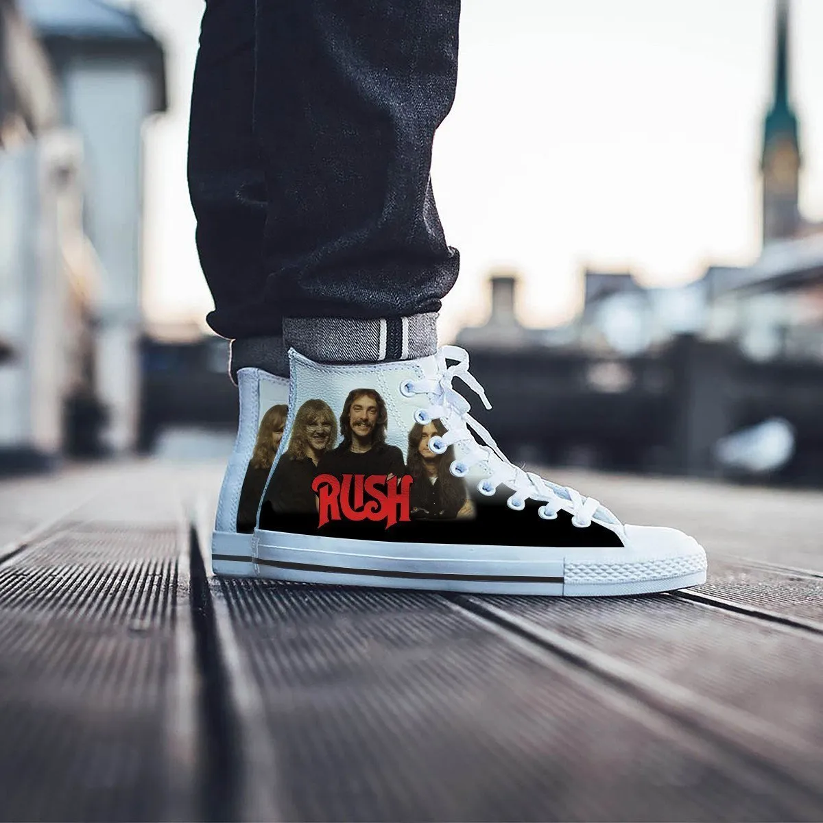 rush band mens high top sneakers