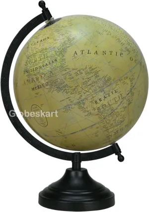 Samyuktha Educational/Antique Globe with Black Matt Arc and Base/World Globe/Home Decor/Office Decor/Gift Item / 8 inches (New Paris Green)