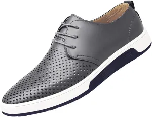 Santimon Men's Oxfords Shoes Casual Lace Up Breathable Formal Dress Mens Slip On Sneakers