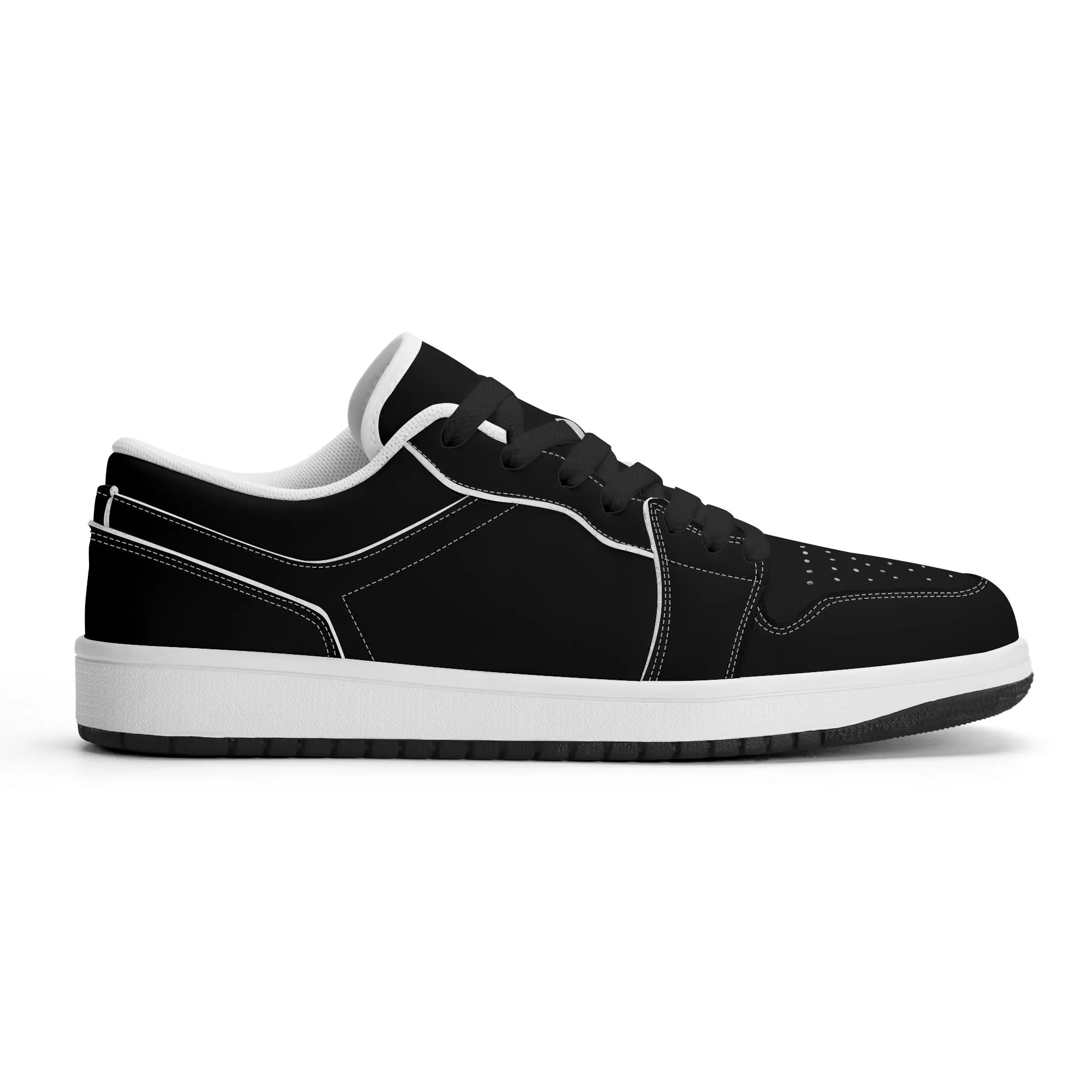 Schwarze Low Top Leder Sneaker für Herren