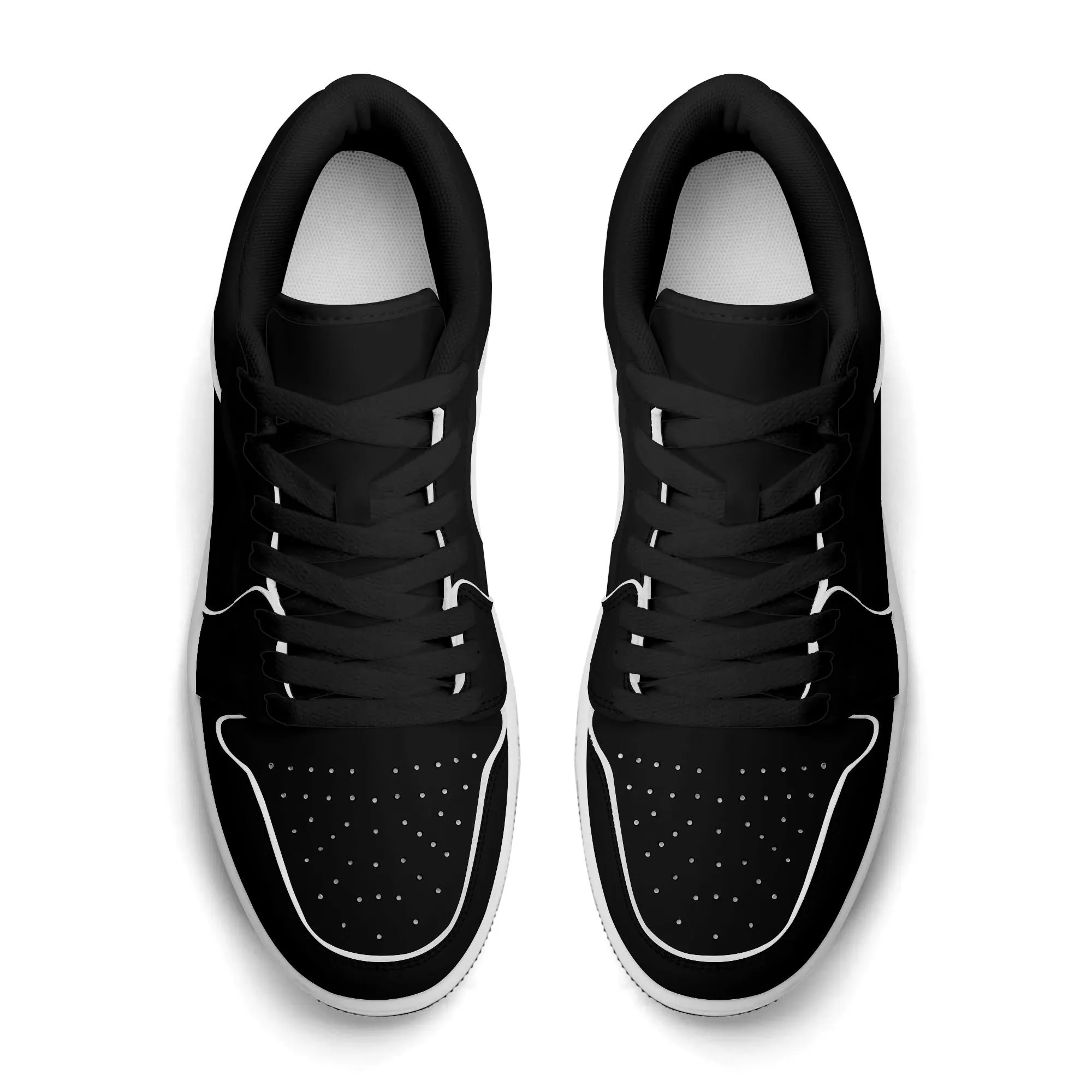 Schwarze Low Top Leder Sneaker für Herren