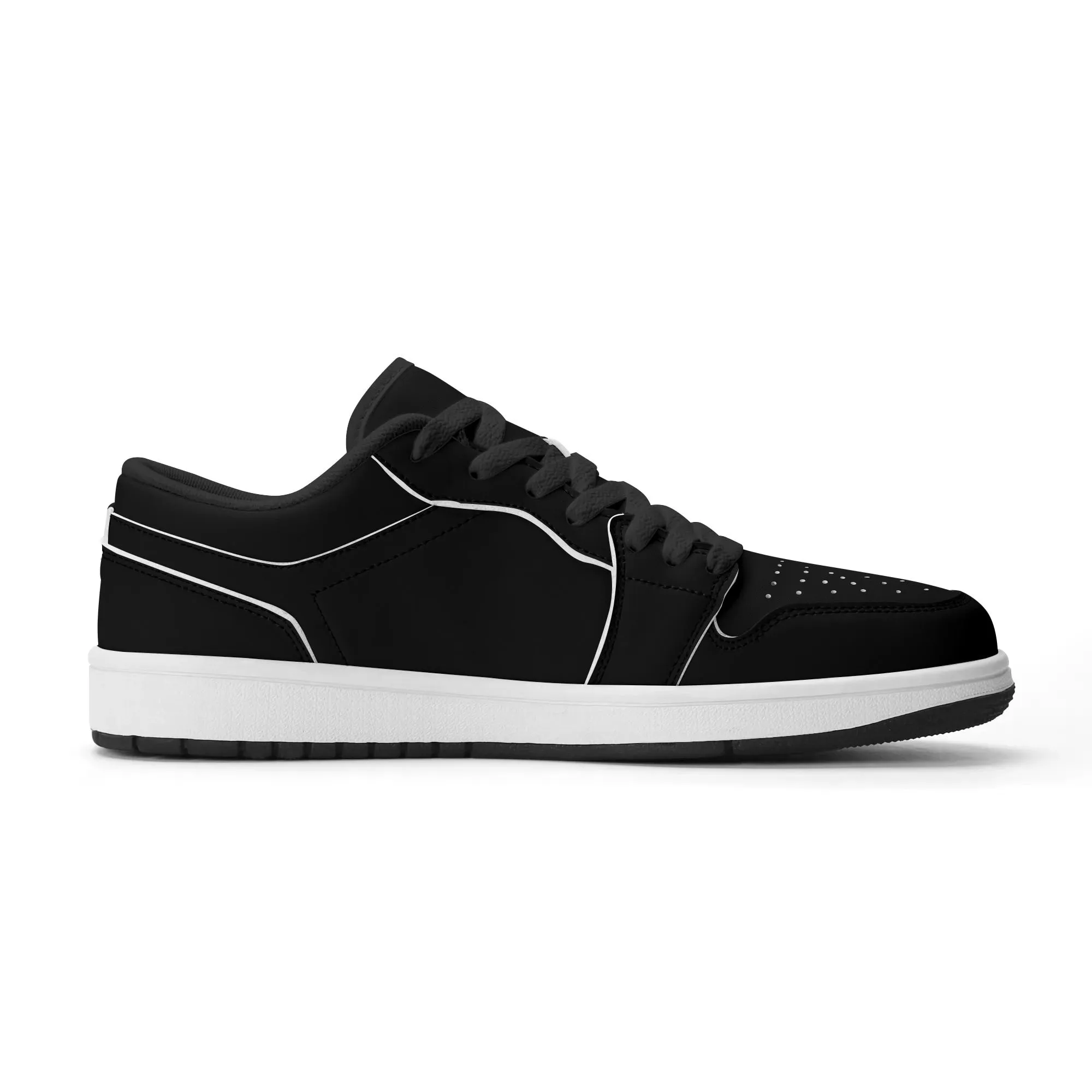 Schwarze Low Top Leder Sneaker für Herren