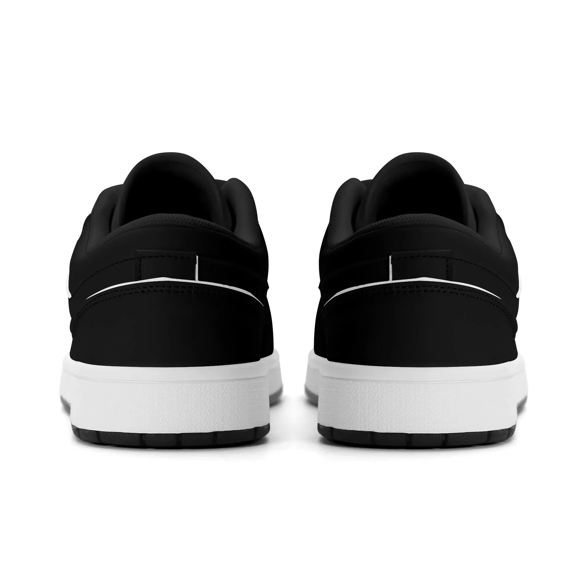 Schwarze Low Top Leder Sneaker für Herren