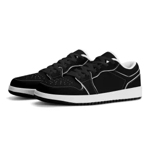 Schwarze Low Top Leder Sneaker für Herren