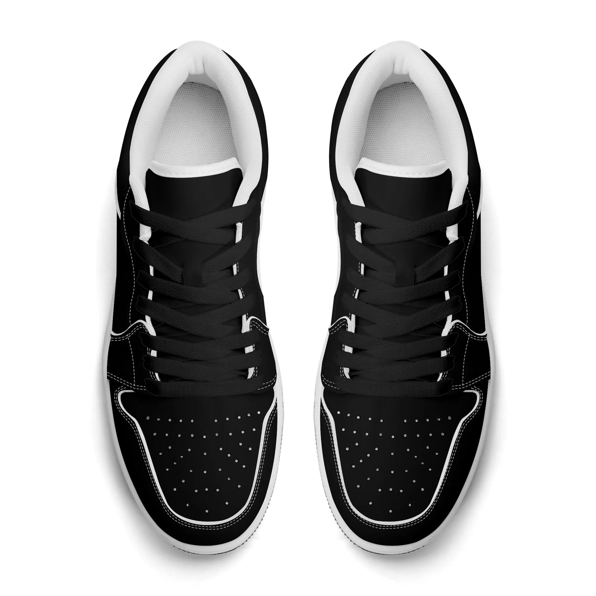 Schwarze Low Top Leder Sneaker für Herren