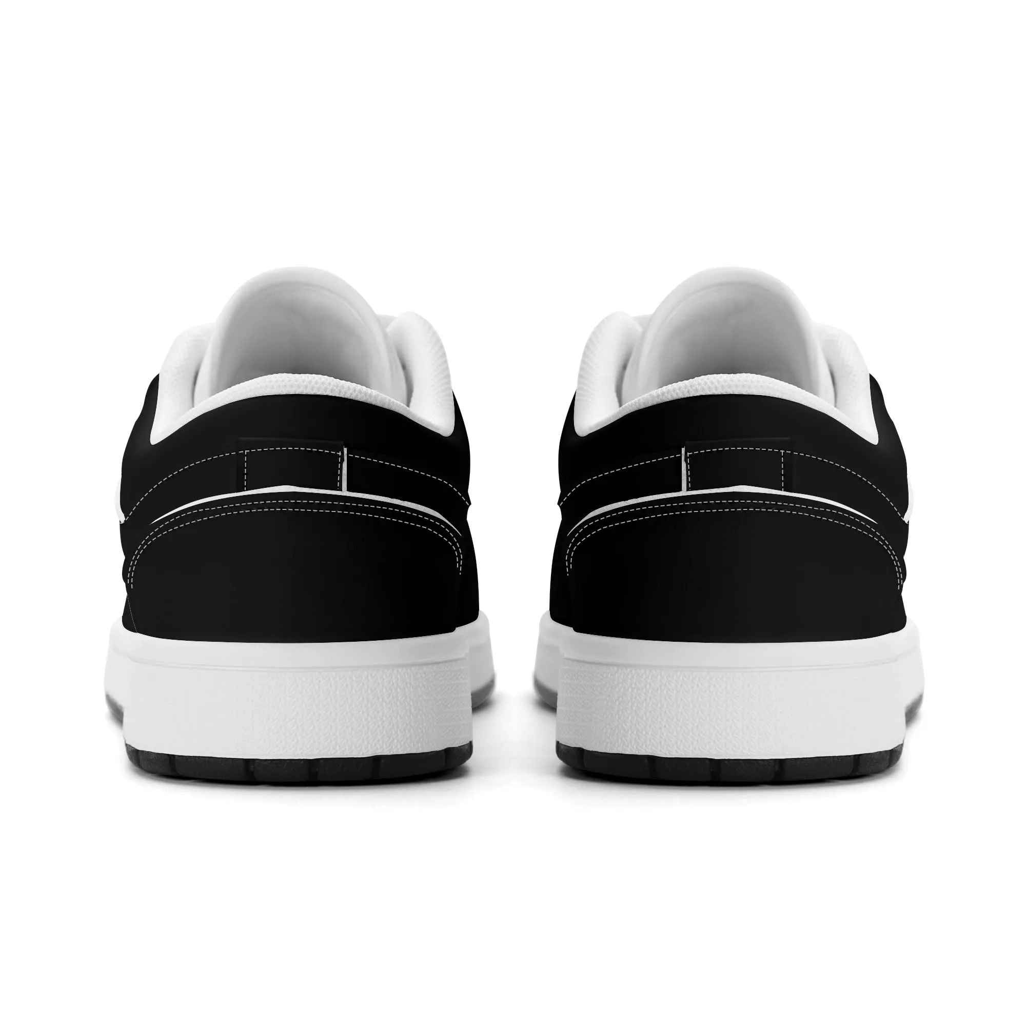 Schwarze Low Top Leder Sneaker für Herren