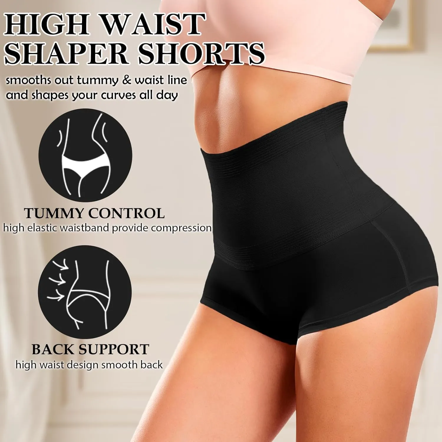 Shapewear Tummy Control Underwear for Women Seamless Shaping High Waisted Panties Slimming Stripe Lace Panty