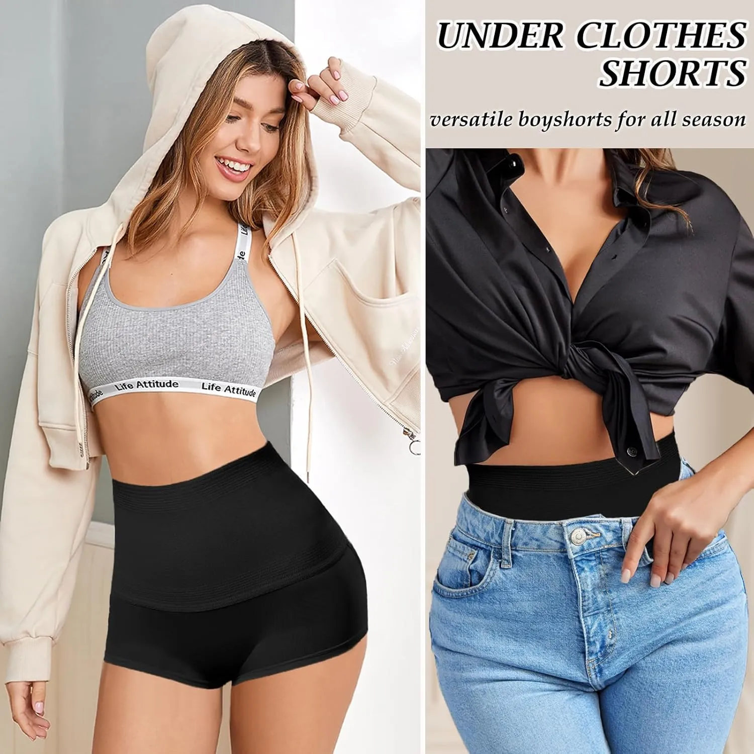 Shapewear Tummy Control Underwear for Women Seamless Shaping High Waisted Panties Slimming Stripe Lace Panty