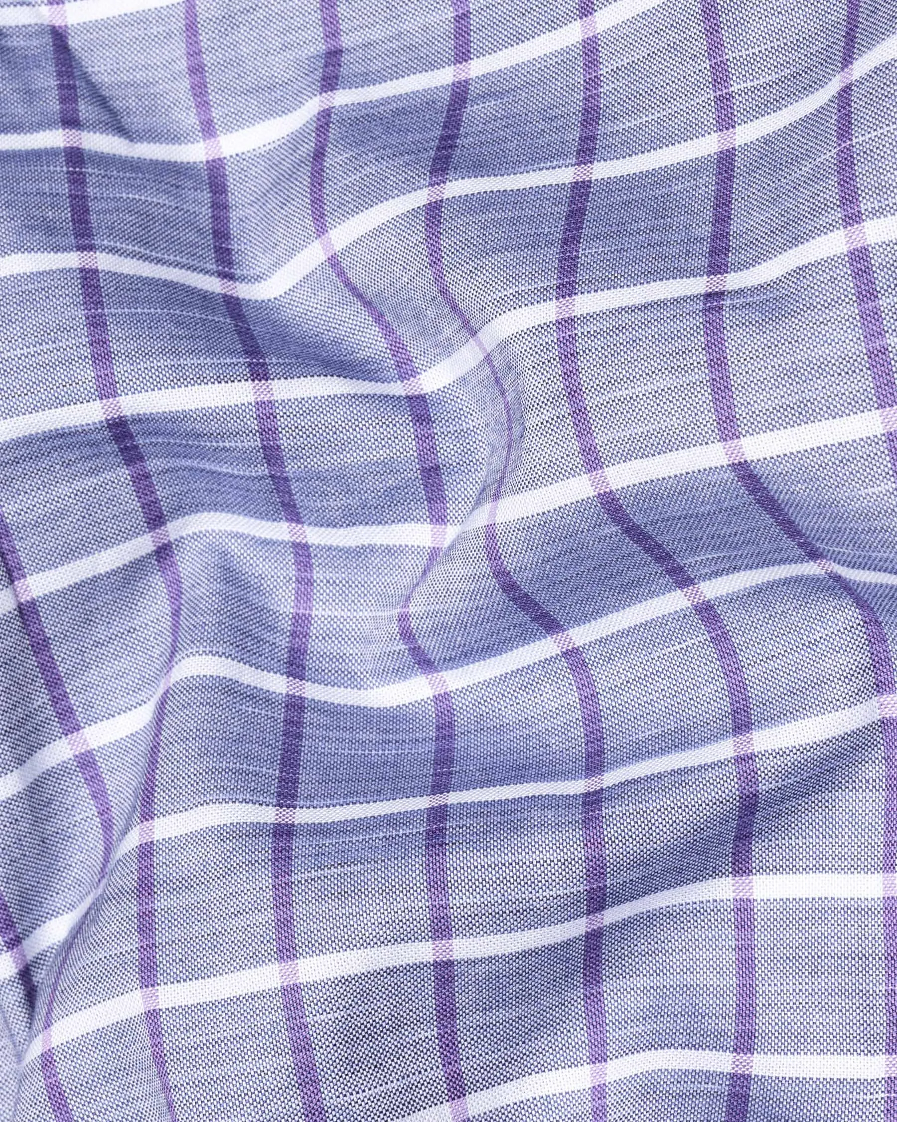 Ship Cove and Deluge Blue Checkered Royal Oxford Shirt