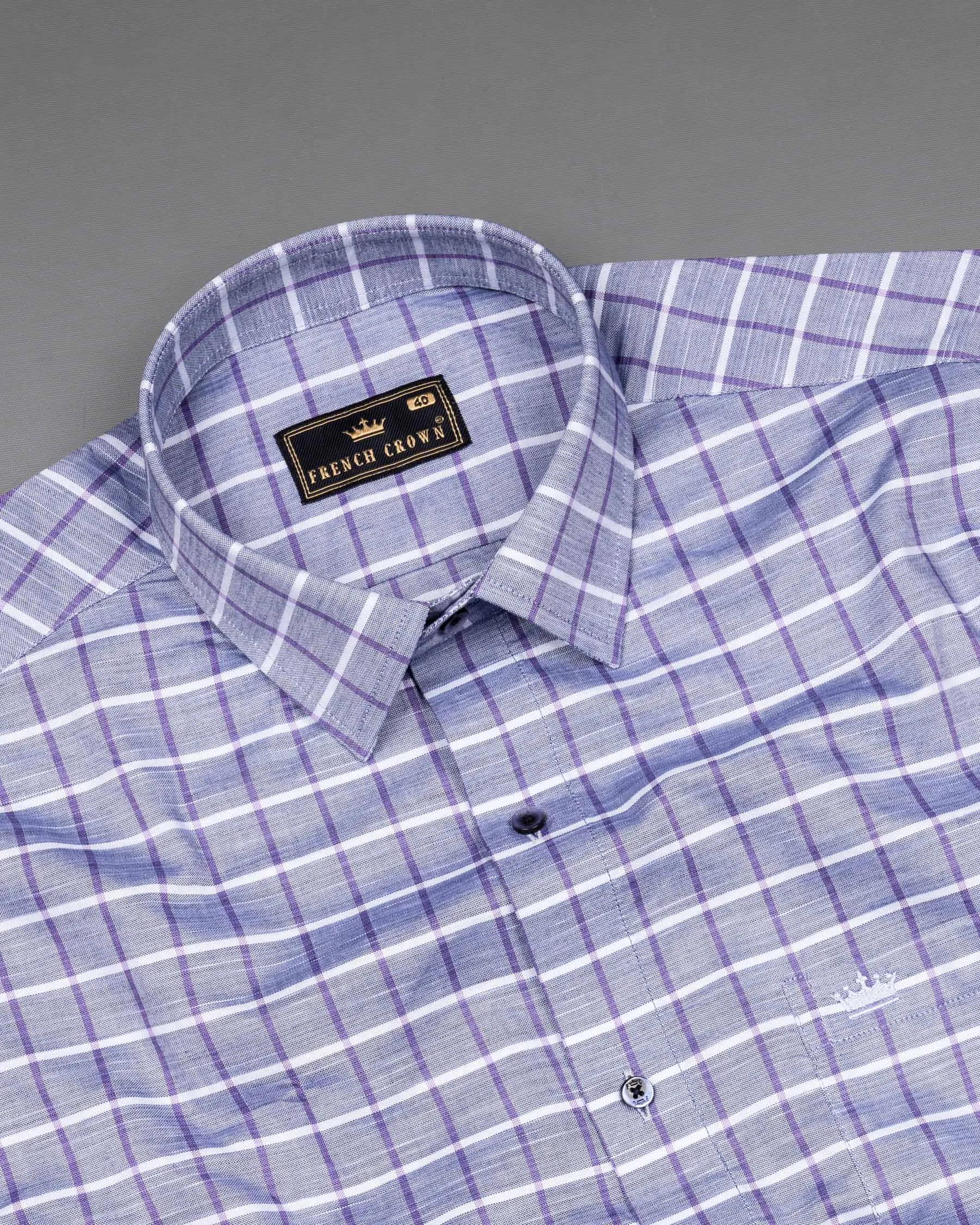 Ship Cove and Deluge Blue Checkered Royal Oxford Shirt