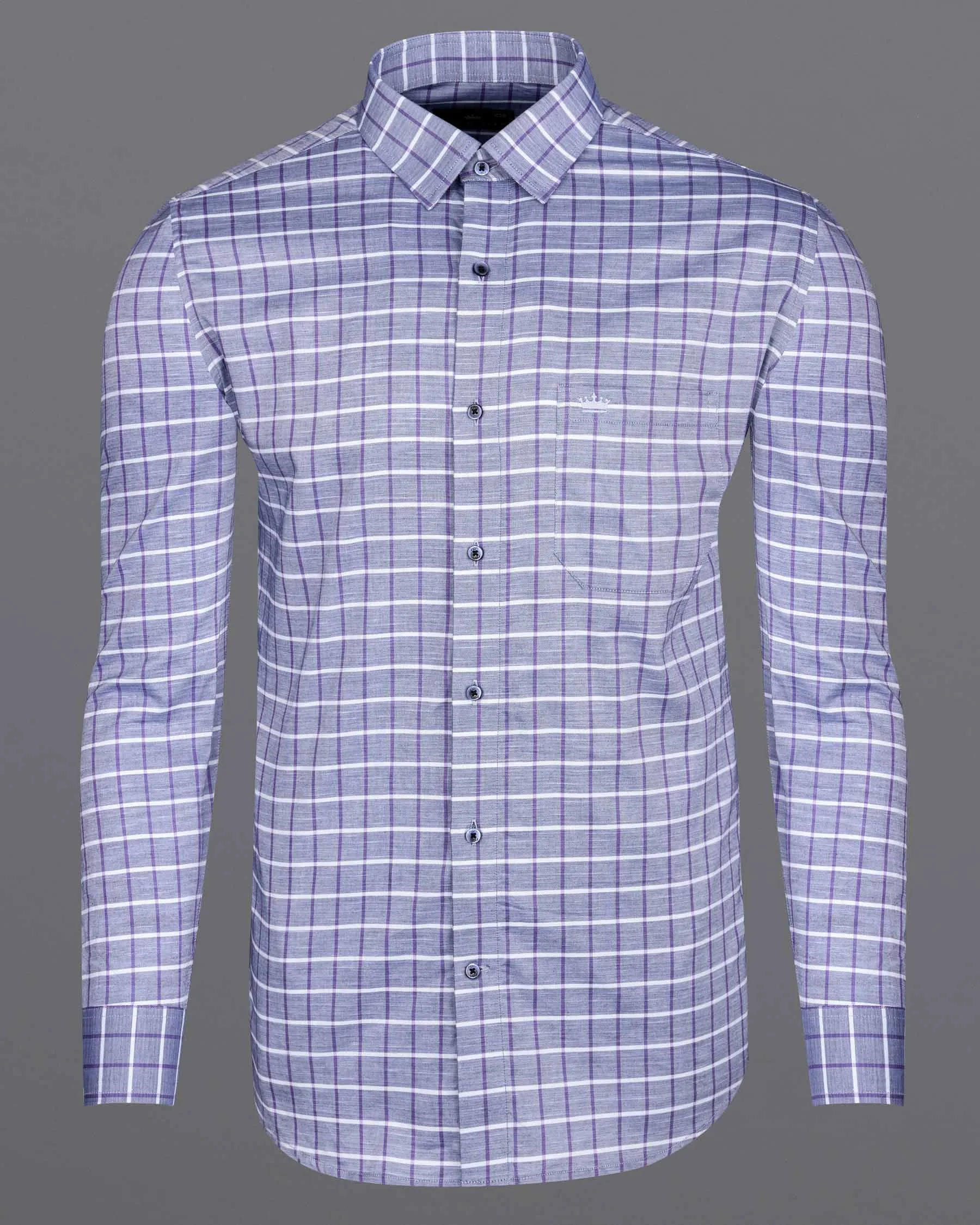 Ship Cove and Deluge Blue Checkered Royal Oxford Shirt