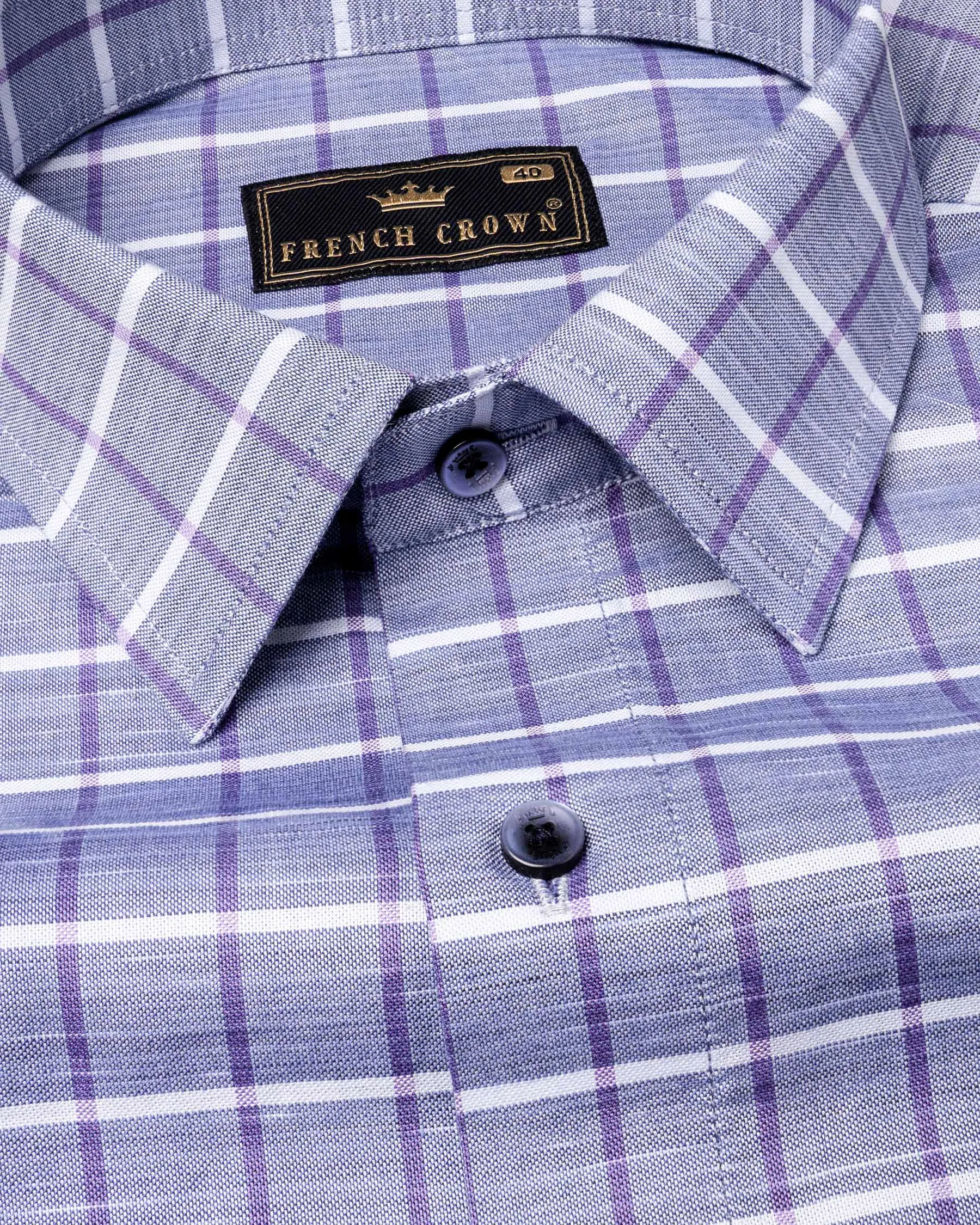 Ship Cove and Deluge Blue Checkered Royal Oxford Shirt