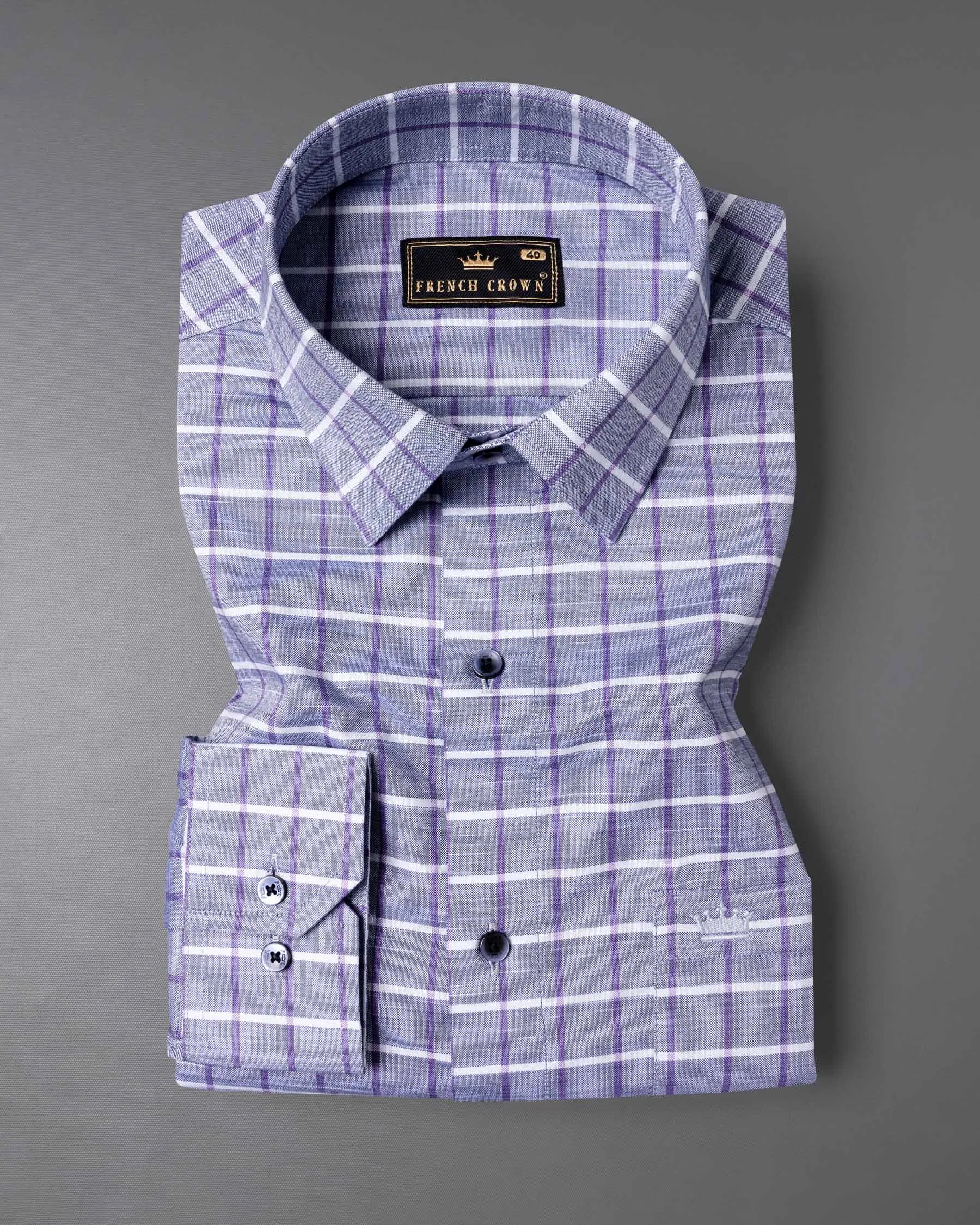 Ship Cove and Deluge Blue Checkered Royal Oxford Shirt