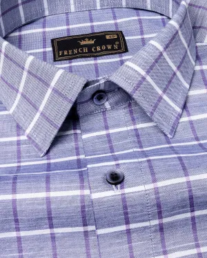 Ship Cove and Deluge Blue Checkered Royal Oxford Shirt