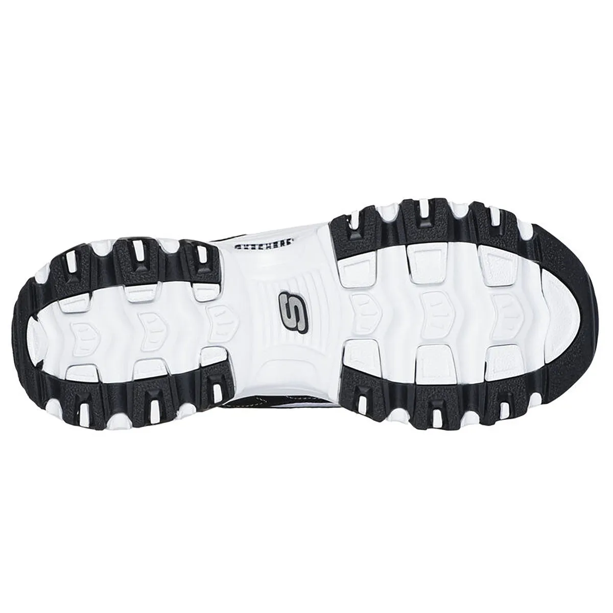 Skechers Women's D'Lites Fan Girl Slip-Ins Black/White Low Top Sneaker Shoes (BKW)