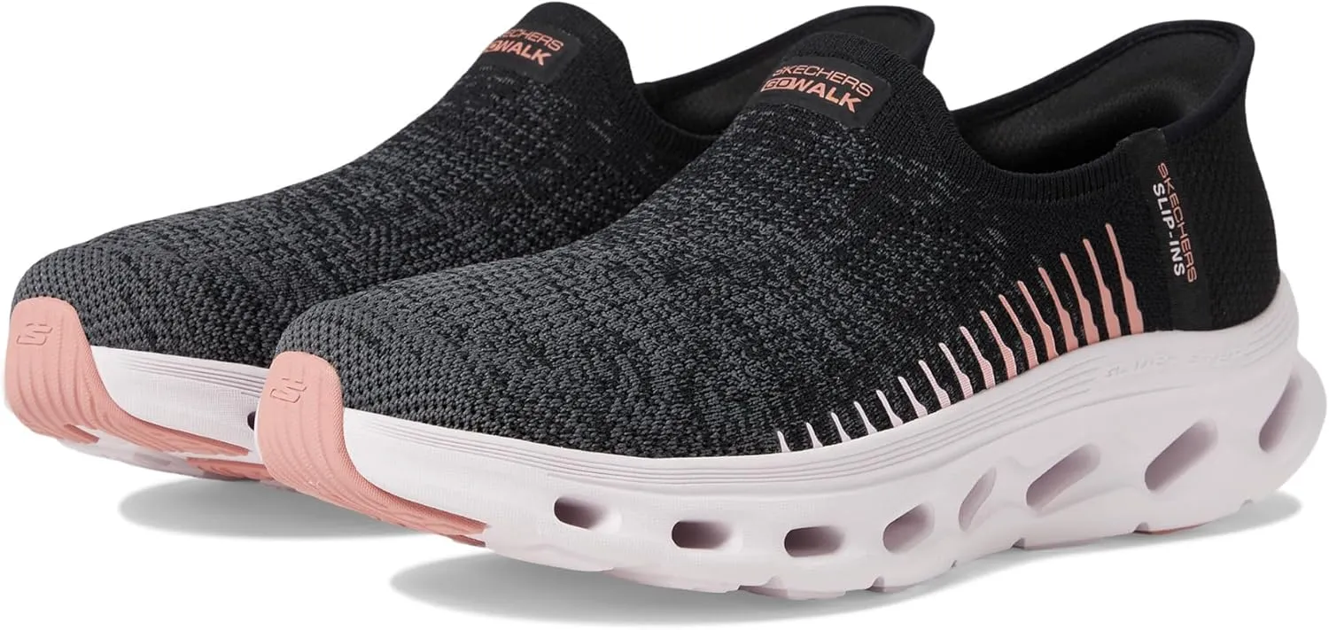 Skechers Women's Go Walk Glide Step 2.0 Venus Hands Free Slip-Ins Sneaker, Black/Rose, 13