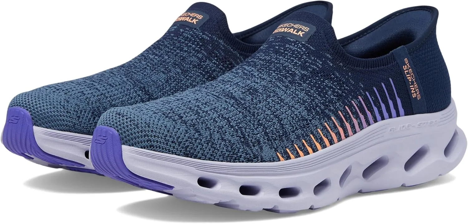 Skechers Women's Go Walk Glide Step 2.0 Venus Hands Free Slip-Ins Sneaker, Navy/Multi, 13