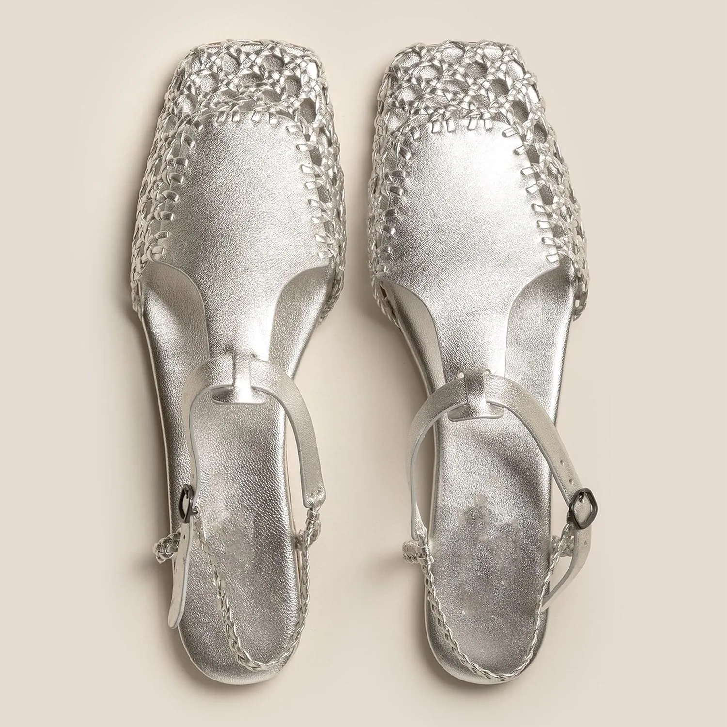Slingback Flats for Women Braided Sandals Dressy Woven Strappy Shoes, Breathable and Elegant Fashionable Design Highlighting Charm
