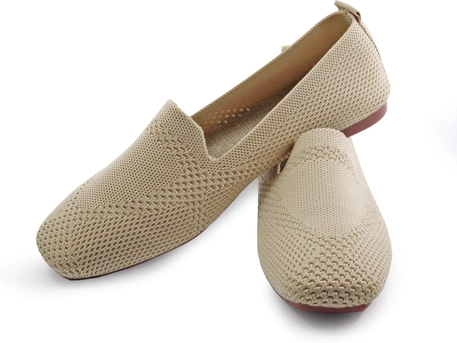 SOFMUO Women's Flats Shoes Knitted Lightweight Casual Slip On Loafers Soft Comfort Breathable Mesh Work Ballet Shoes…