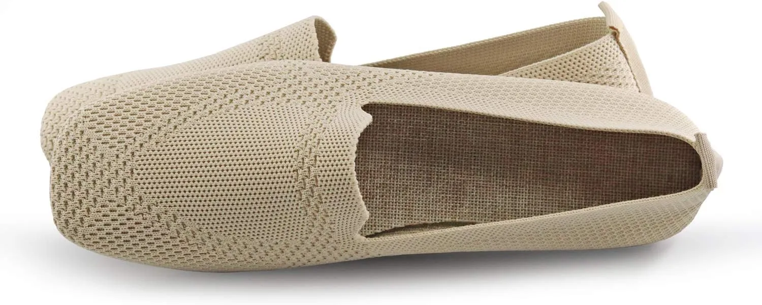 SOFMUO Women's Flats Shoes Knitted Lightweight Casual Slip On Loafers Soft Comfort Breathable Mesh Work Ballet Shoes…