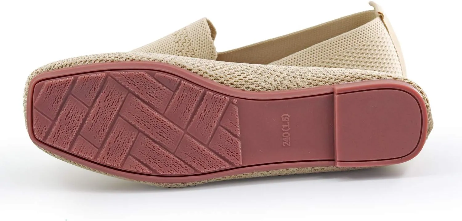 SOFMUO Women's Flats Shoes Knitted Lightweight Casual Slip On Loafers Soft Comfort Breathable Mesh Work Ballet Shoes…