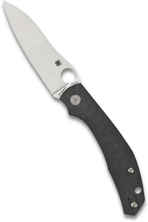 Spyderco Kapara Specialty Folding Pocket Knife with 3.58" CPM S30V Premium Stainless Steel Blade and Black Carbon Fiber Handle - PlainEdge - Everyday Carry - C241CFP
