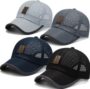 stablerice 4/6 Pieces Men's Mesh Flat Cap Breathable Summer Newsboy Hat for Men Ivy Cap Cabbie Flat Cap Boinas para Hombre