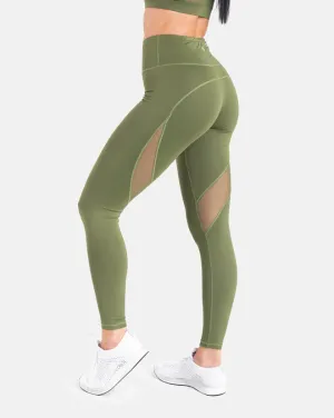 Staple Mesh Leggings - Olive