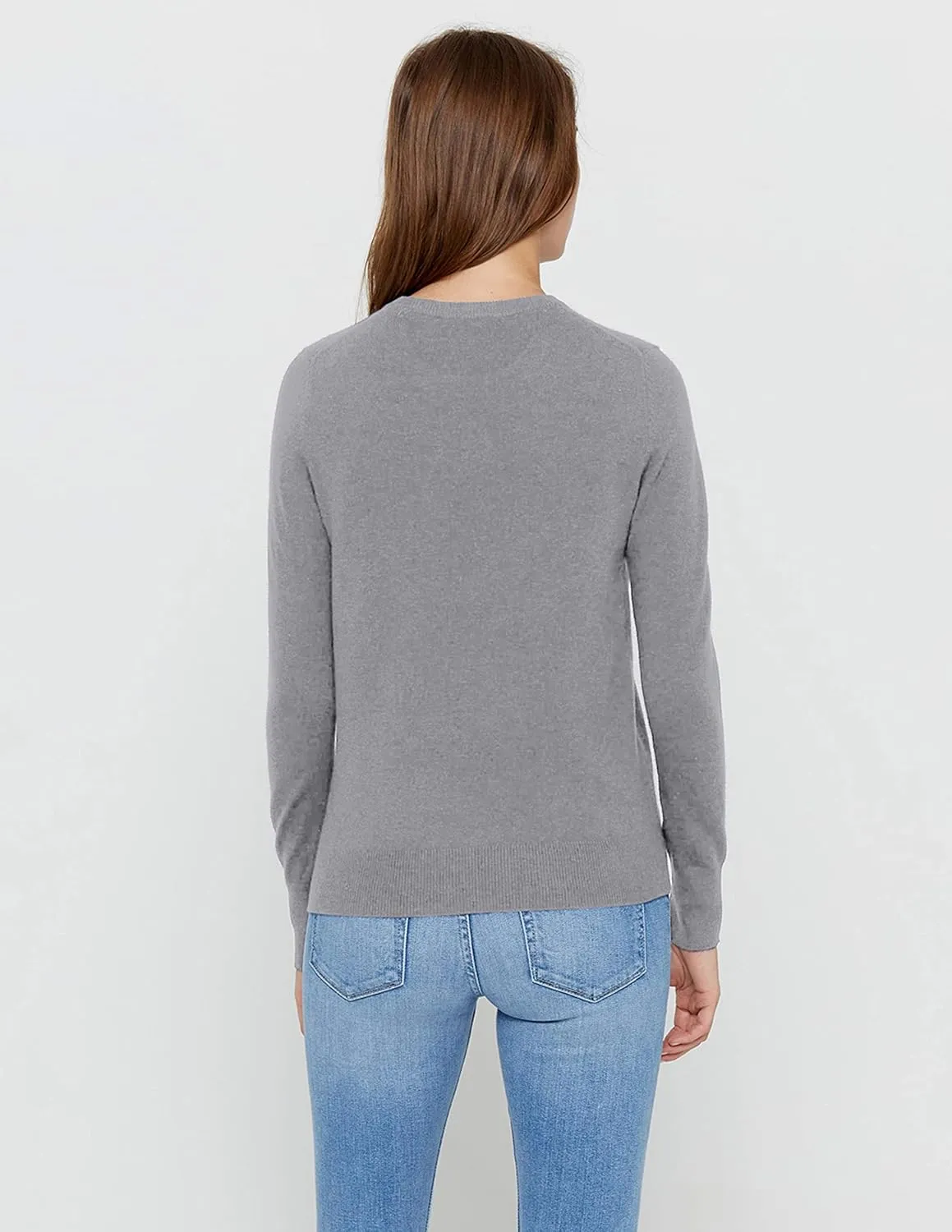 State Cashmere Women’s Essential Crewneck Sweater 100% Pure Cashmere Classic Long Sleeve Pullover