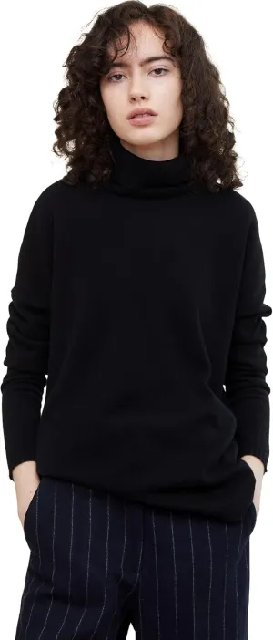 State Cashmere Women’s Oversized Tunic Turtleneck Sweater 100% Pure Cashmere Classic Long Sleeve Pullover