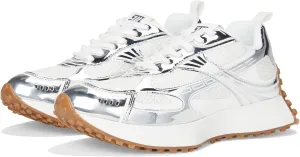 Steve Madden Women's Cyclone Sneaker, Silver, 6