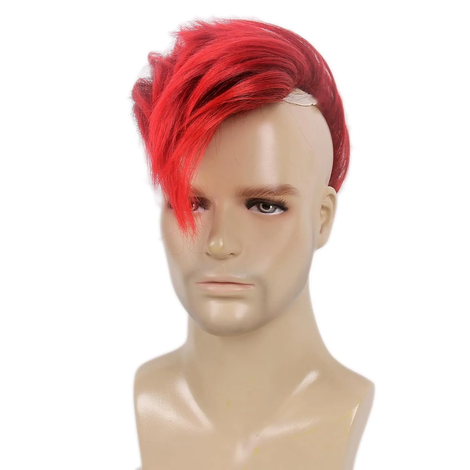 STfantasy Adult Men's Red Color Styles Mohawk Punk Rock Spiky Wig – Straight Spiked Halloween Fancy, Perfect for Festivals and Anime Parties
