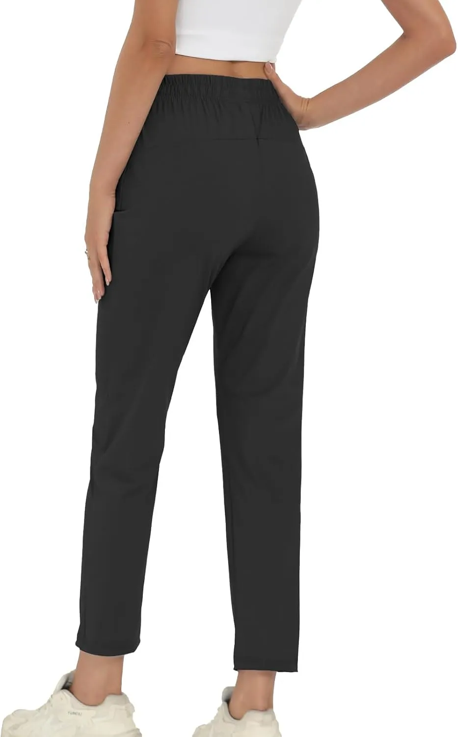 Surenow Womens Active Pants Stretch Breathable Casual Pants with Zip Pocket Lightweight Running Athletic Sweatpants for Women