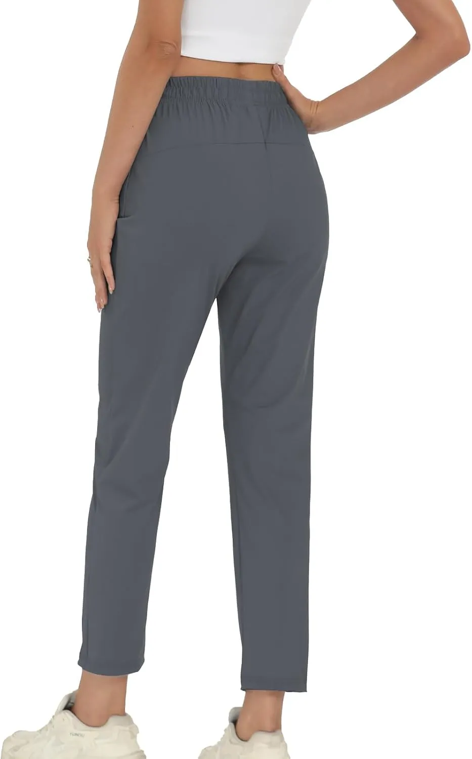 Surenow Womens Active Pants Stretch Breathable Casual Pants with Zip Pocket Lightweight Running Athletic Sweatpants for Women