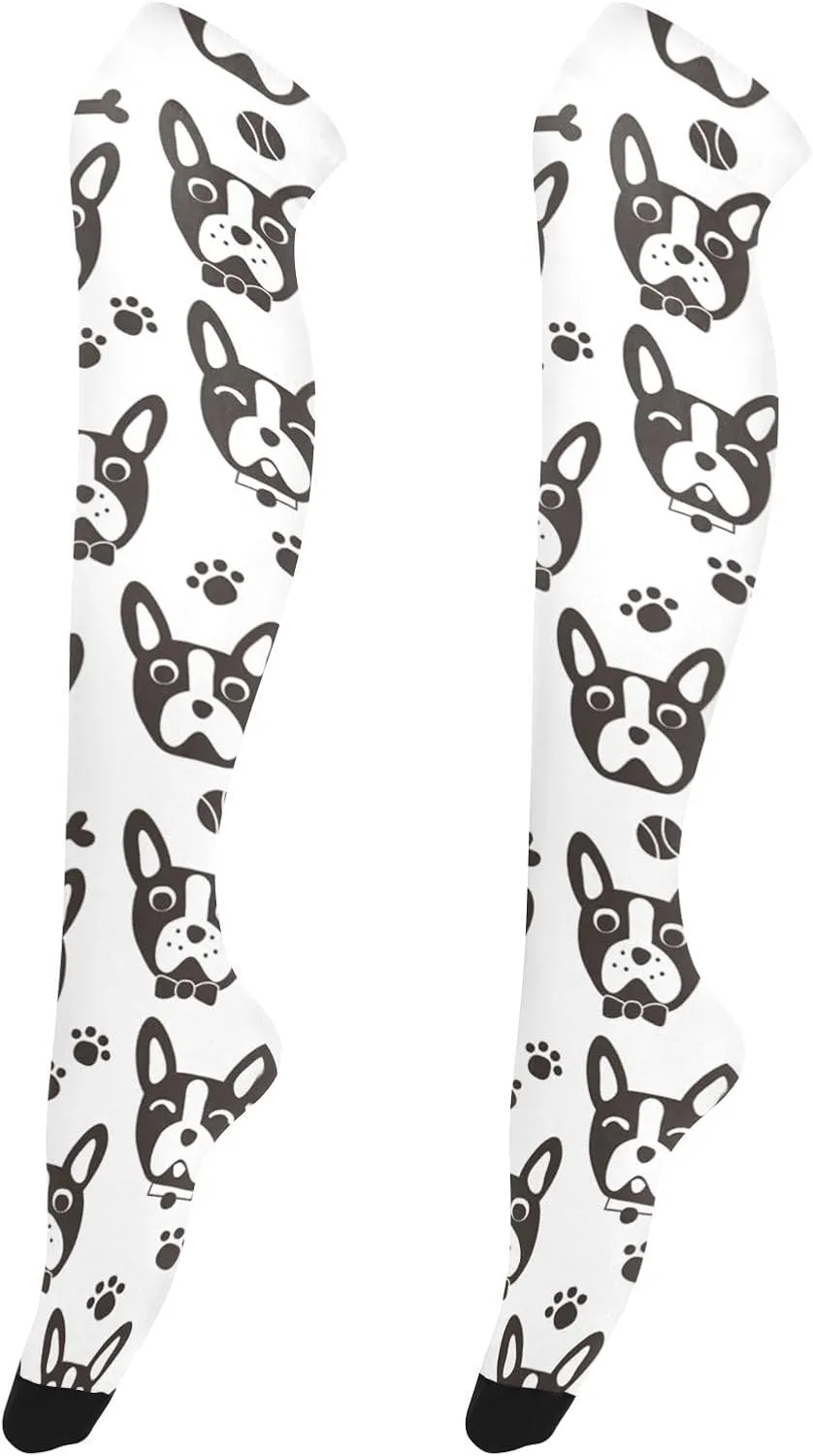 Sweet Dogs Women Thigh High Socks Warm Over the Knee Socks Long Knee High Boot Stockings Leg Warmer