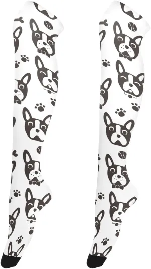 Sweet Dogs Women Thigh High Socks Warm Over the Knee Socks Long Knee High Boot Stockings Leg Warmer