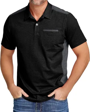 SWISSWELL Polo Shirts for Men with Pocket Short Sleeve Lightweight Performance Golf Shirt Mesh Summer Casual Shirt