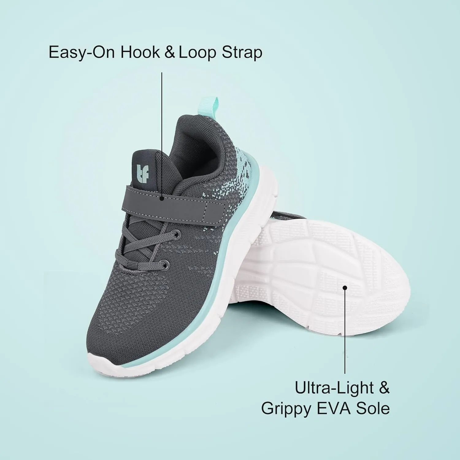 Tobfis Boys Girls Kids Arch Support Strap Running Athletic Tennis Shoes Breathable School Walking Sneakers Better for Flat Feet (Toddler/Little/Big Kid)