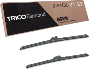 TRICO Diamond 21"   19" Premium Automotive Replacement Windshield Wiper Blades (Set of 2), Passenger and Driver Side All-Weather Beam Wiper Blades for Select Vehicle Models