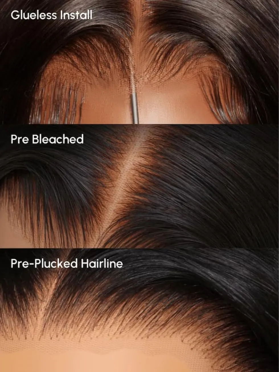 UNICE Bye Bye Knots 7x5 Pre Cut Lace Glueless Wig Reddish Brown Body Wave Wig Pre Bleached Invisible Knots Pre Everything Wig Human Hair Wig Pre Plucked 150% Density 16 Inch