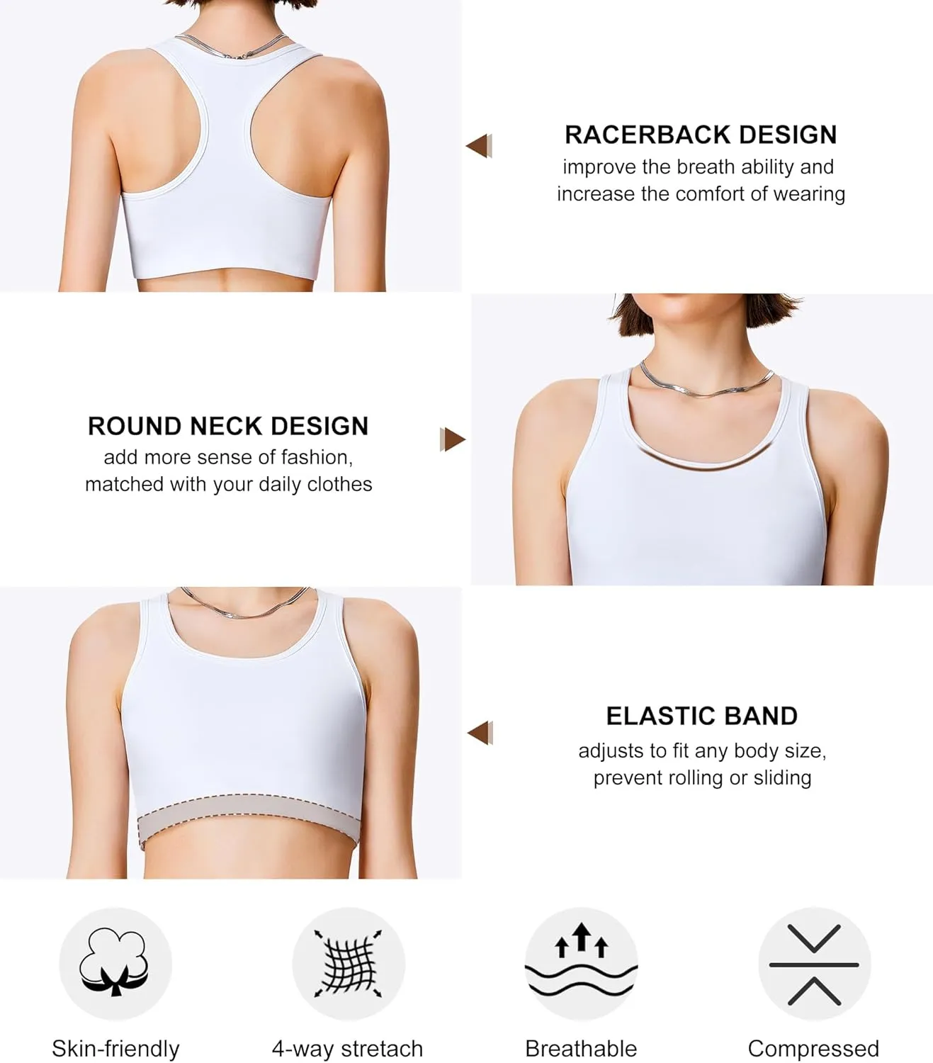 URSEXYLY Chest Binder for Women Transgender FTM Binder Bra Bandage-Free Pullover Tomboy Tank Top