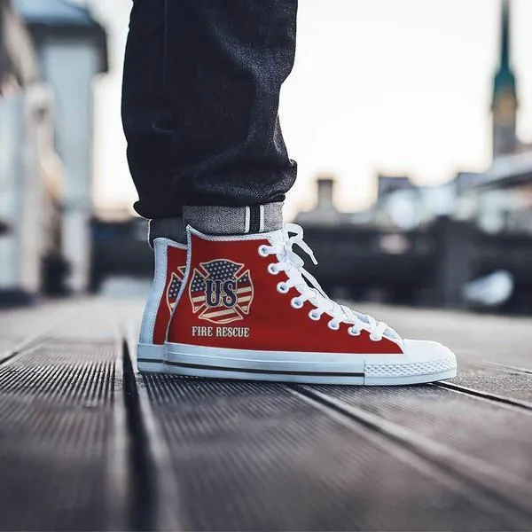 us fire rescue mens high top sneakers high top