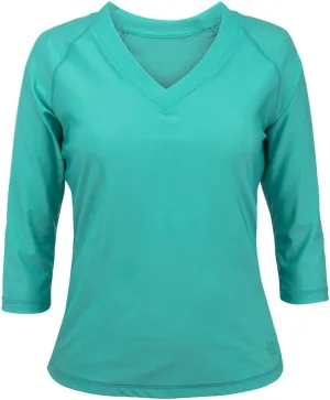 UV SKINZ V-Neck Sun and Swim Shirt for Women with UPF 50  Sun Protection – Rashguard, Modest Swim Top, Swim Tees
