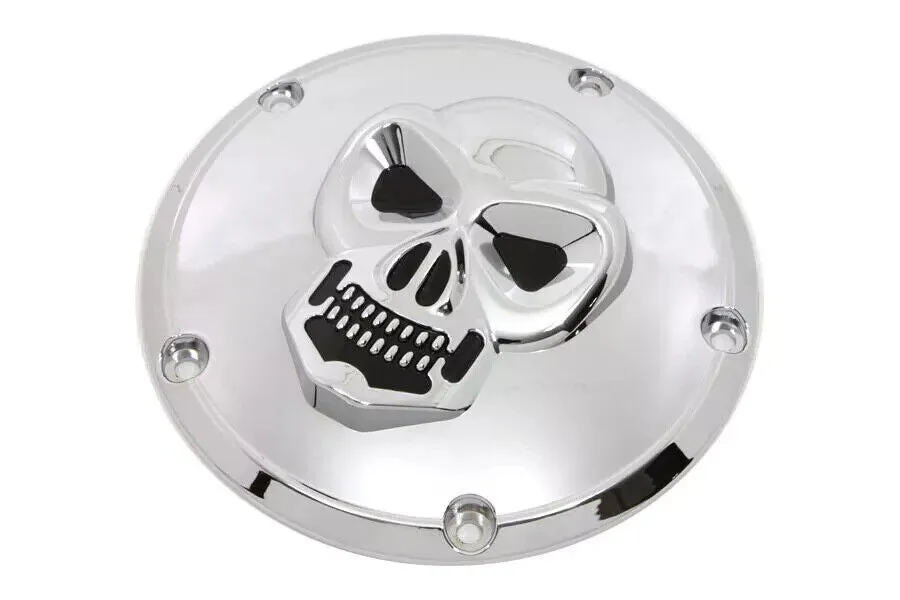 V-Twin 33-0062 Skull For Derby Cover In Chrome