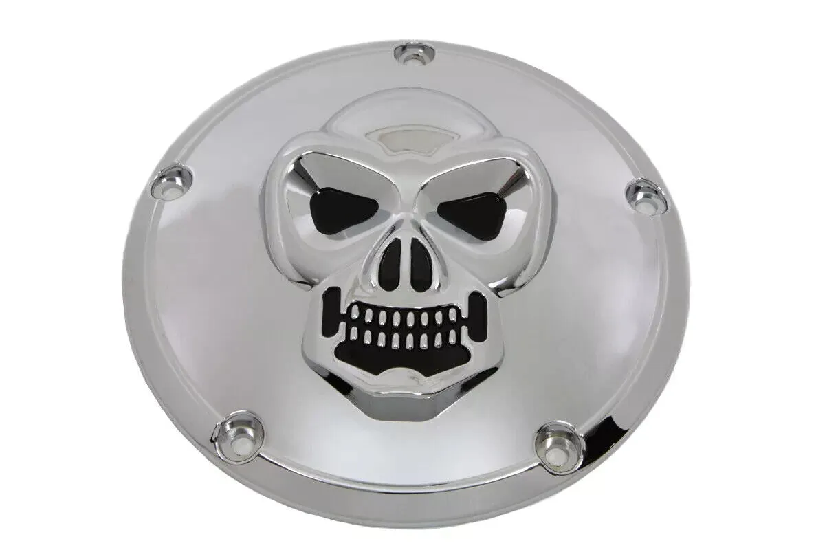 V-Twin 33-0062 Skull For Derby Cover In Chrome