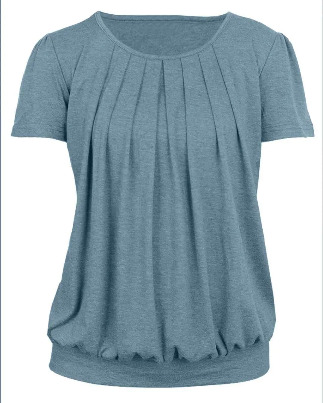 VahRuta Women's Short Sleeve Tunic Tops Scoop Neck Banded Bottom Summer T Shirt for Leggings