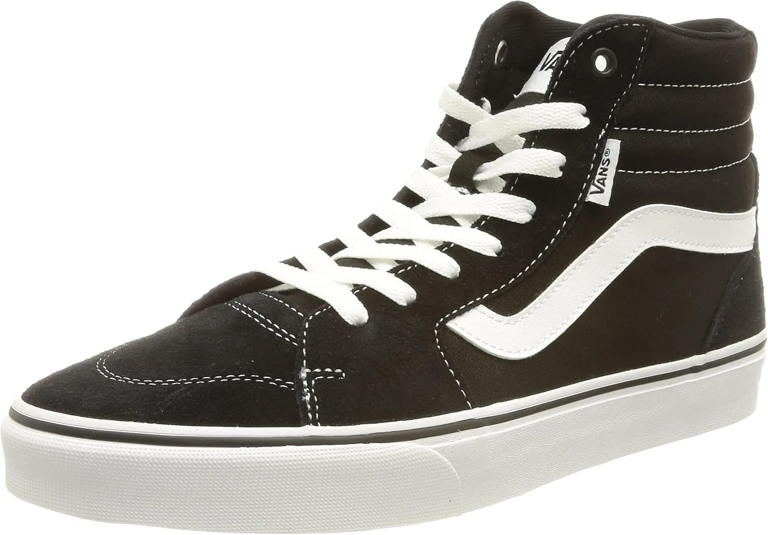 Vans Men's Hi-Top Trainers Sneaker, Suede Canvas Black White, 8