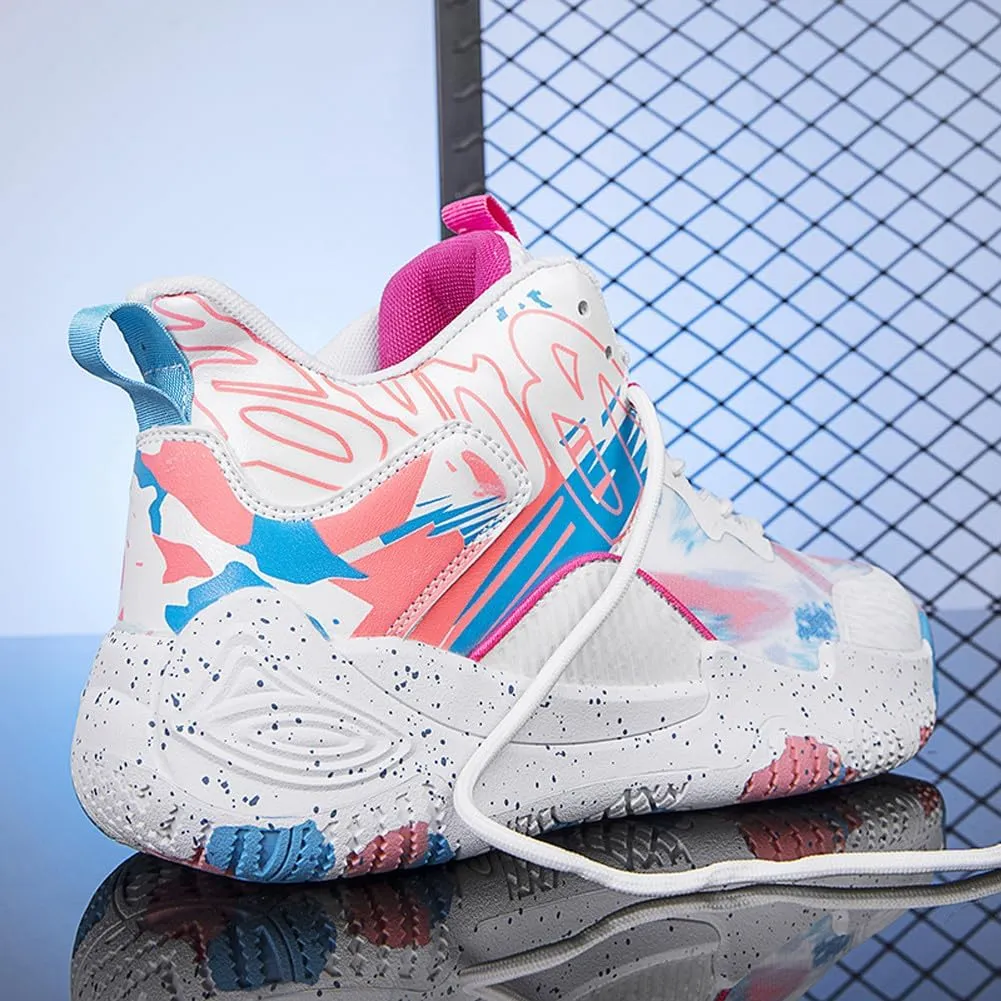VAXAV Unisex Women's Men's Fashion High Top Basketball Shoes Non Slip Outdoor Tennis Sneakers