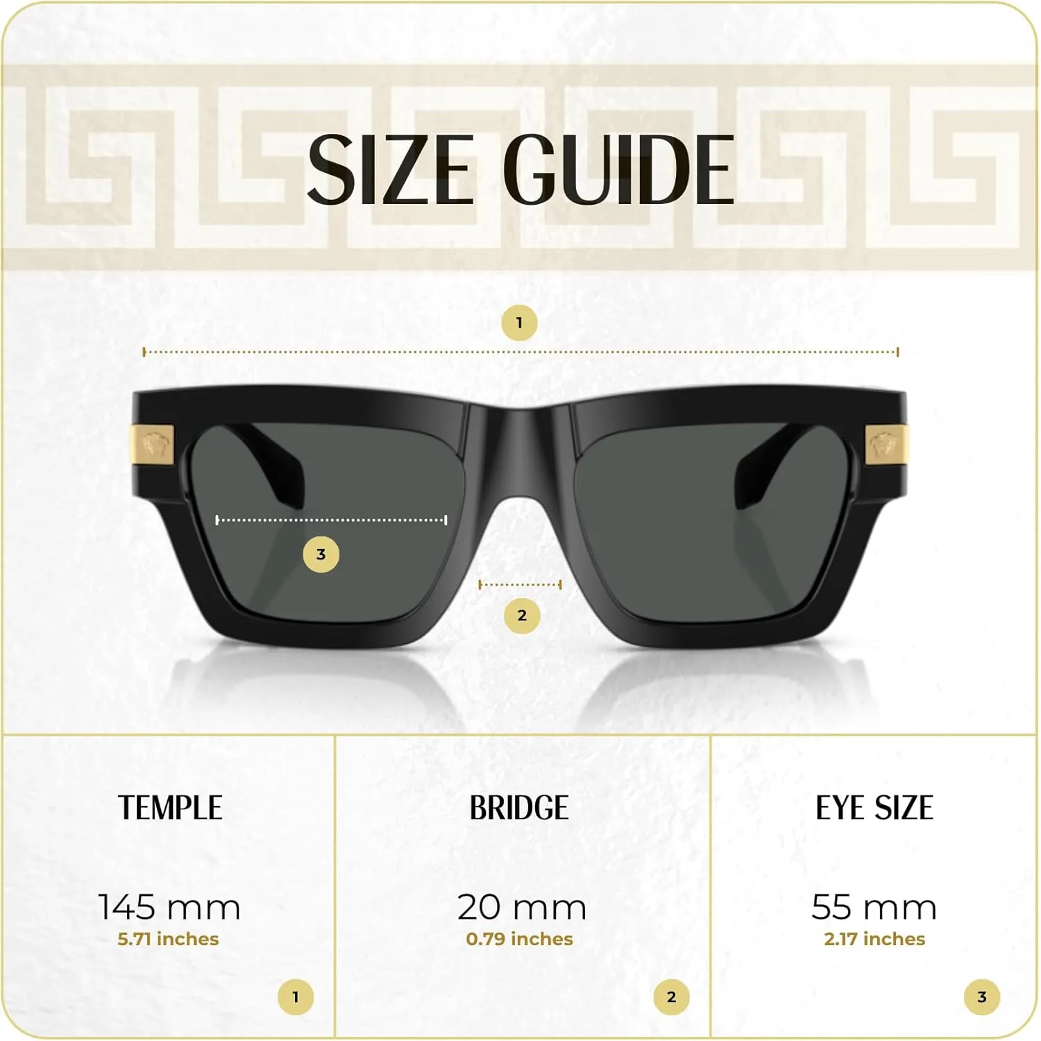 Versace VE4464 Rectangular Sunglasses for Men   BUNDLE With Designer iWear Complimentary Eyewear Kit